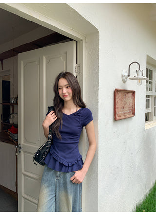 ruffle french Top