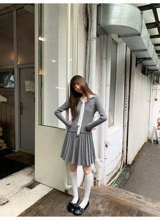 pleated dress set