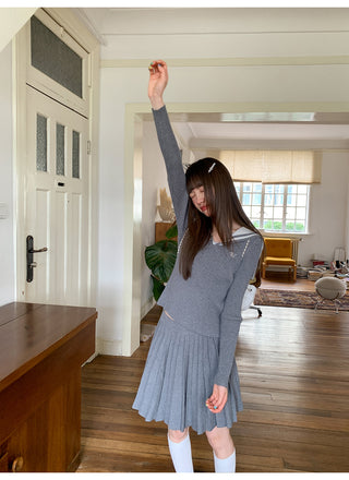 pleated dress set