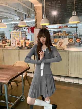 pleated dress set