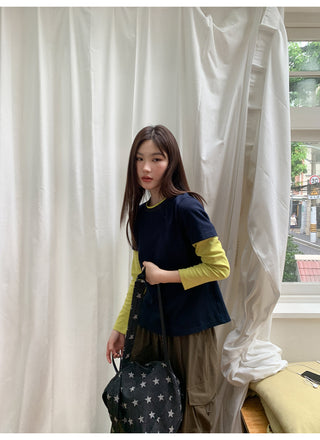 contrast two-piece Tops