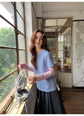 contrast two-piece Tops