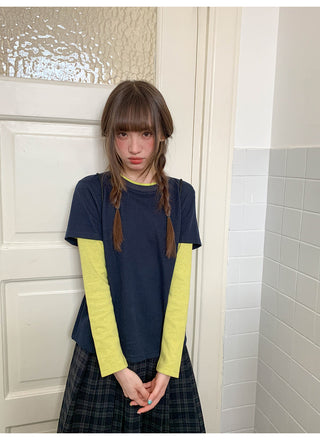 contrast two-piece Tops