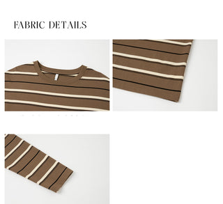 striped loose Tops