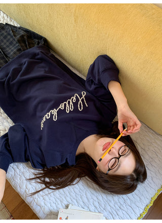 letter rope sweater
