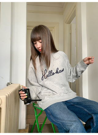 letter rope sweater