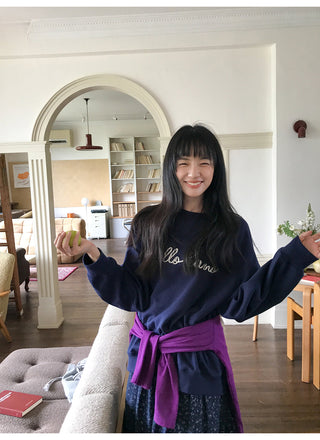 letter rope sweater