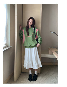 contrast patch sweater