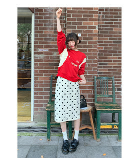 contrast patch sweater