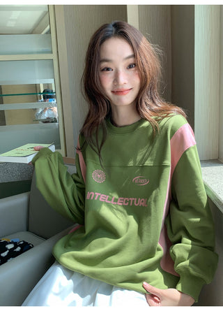 contrast patch sweater
