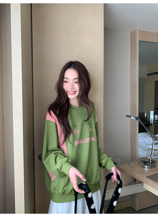 contrast patch sweater