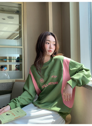 contrast patch sweater