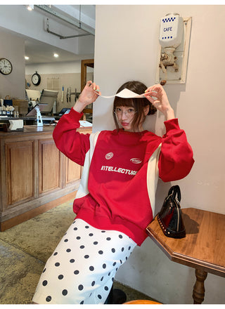 contrast patch sweater