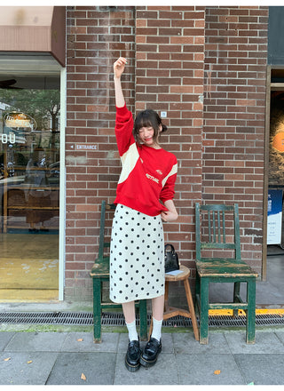 contrast patch sweater