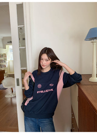 contrast patch sweater