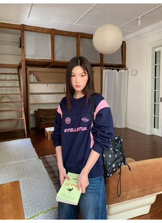 contrast patch sweater