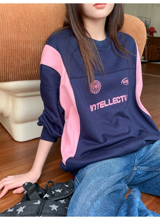 contrast patch sweater