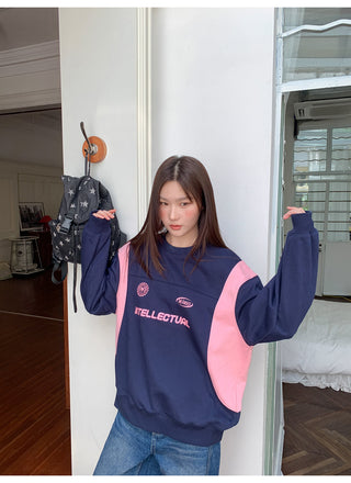 contrast patch sweater