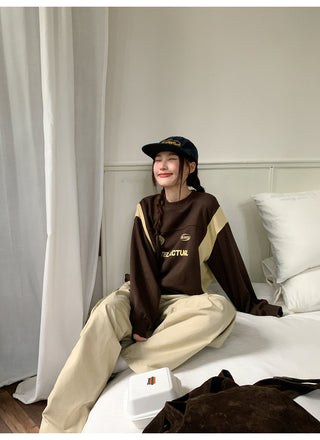 contrast patch sweater
