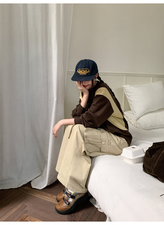 contrast patch sweater