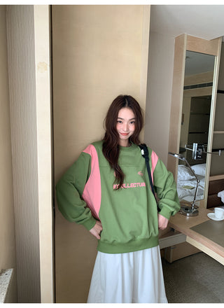 contrast patch sweater