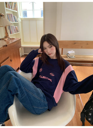 contrast patch sweater