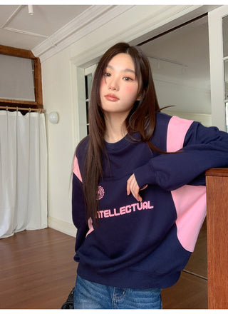 contrast patch sweater
