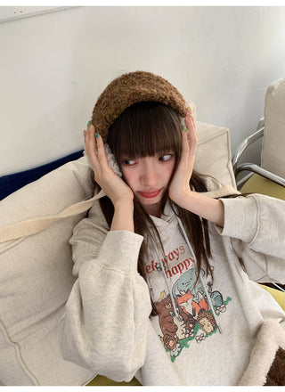 cartoon print hoodie