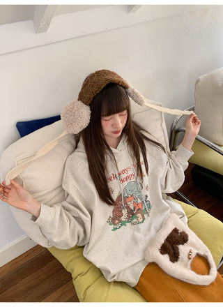 cartoon print hoodie