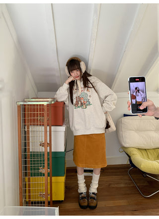 cartoon print hoodie