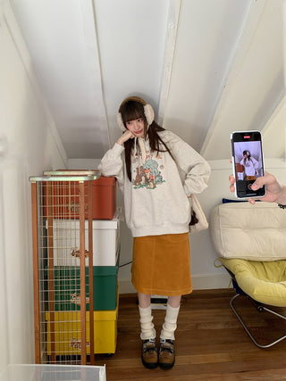 cartoon print hoodie
