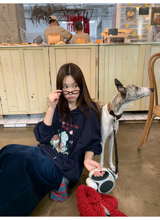 cartoon print hoodie