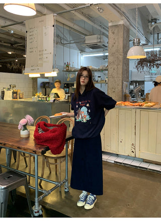 cartoon print hoodie