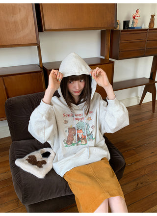 cartoon print hoodie