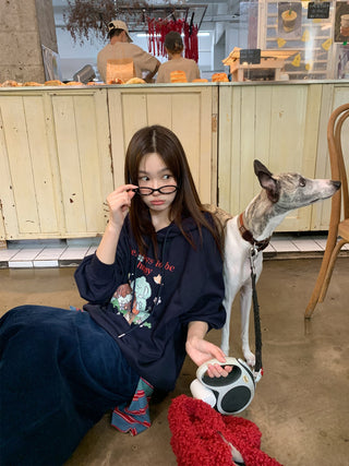 cartoon print hoodie