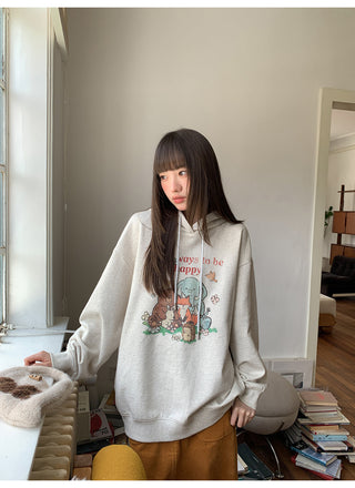 cartoon print hoodie
