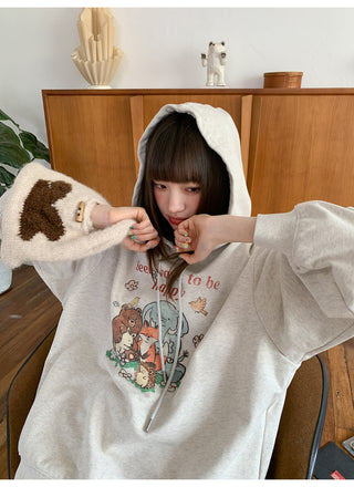 cartoon print hoodie