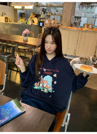 cartoon print hoodie