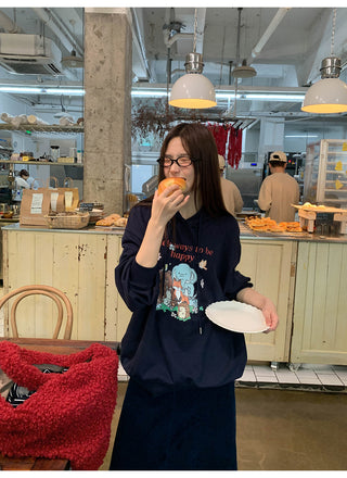 cartoon print hoodie