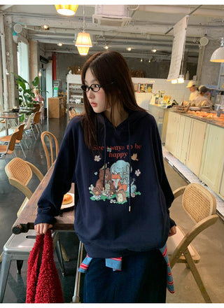 cartoon print hoodie
