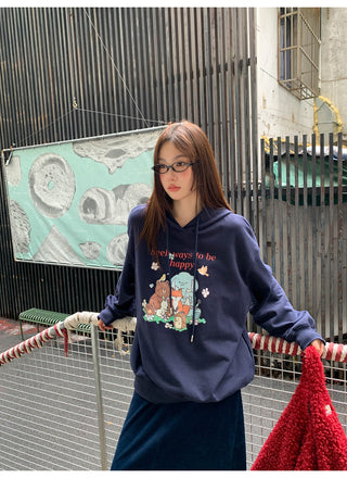 cartoon print hoodie