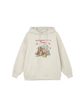 cartoon print hoodie