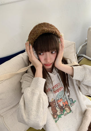 cartoon print hoodie