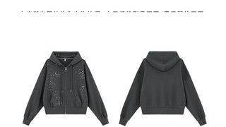 rhinestone hooded jacket