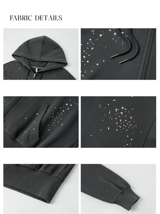 rhinestone hooded jacket