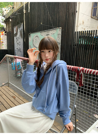 rhinestone hooded jacket