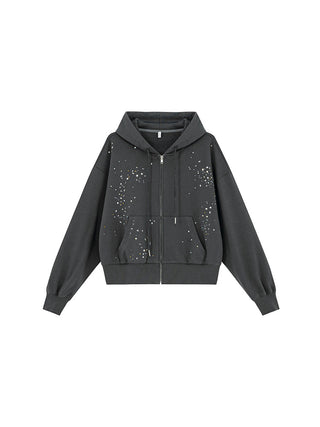 rhinestone hooded jacket