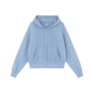 rhinestone hooded jacket