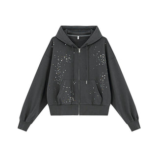 rhinestone hooded jacket