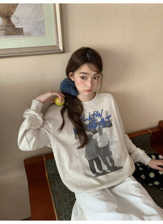 portrait print sweater